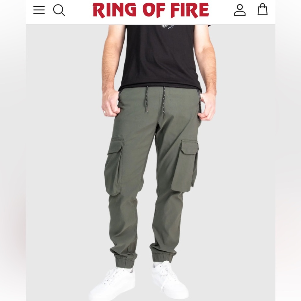 💥Men’s Ring of Fire Barret performance tech cargo joggers